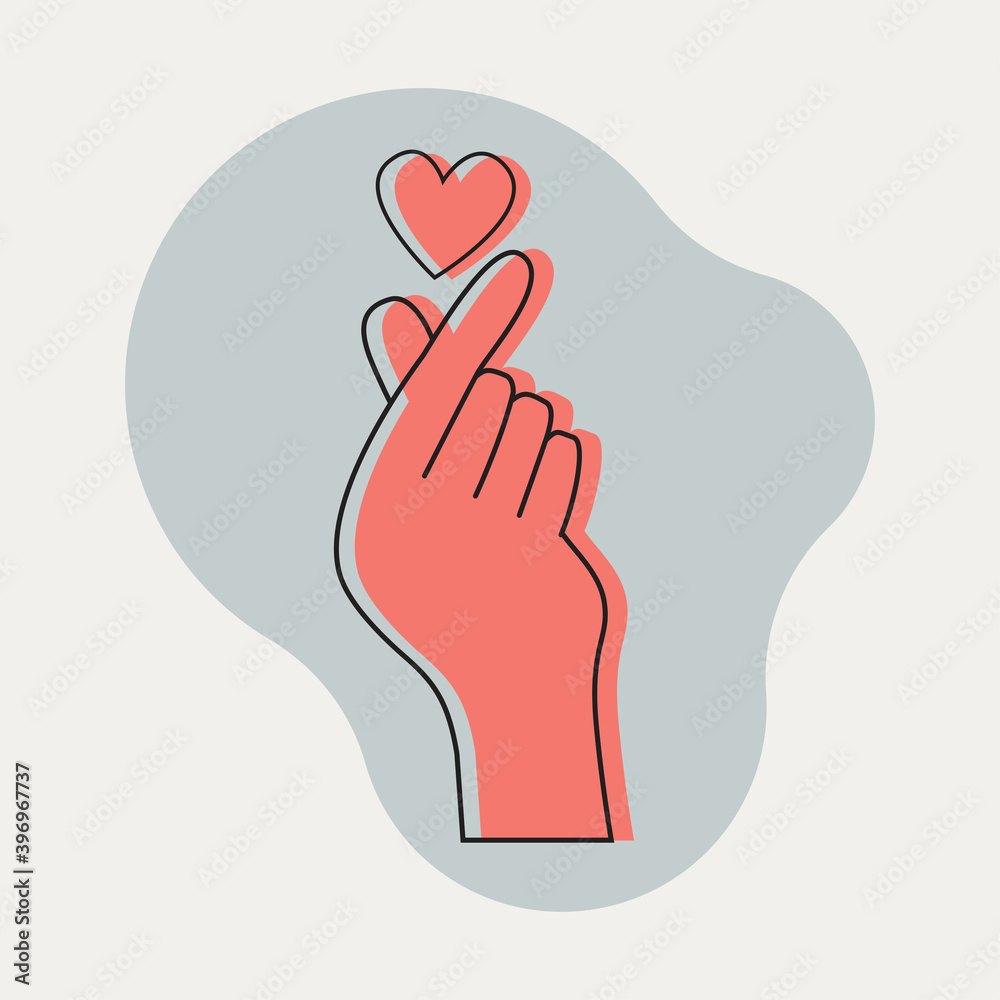 Korean heart or love sign vector illustration. valentine concept Korean heart or love sign vector illustration. valentine concept