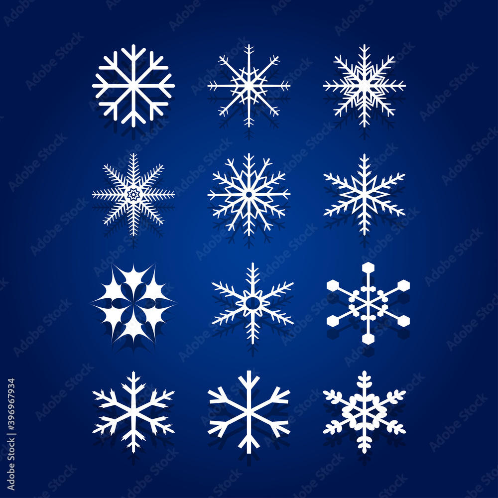 Winter snowflakes set vector illustration Winter snowflakes set vector illustration