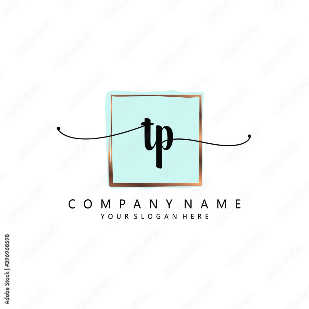 TP Initial handwriting logo template vector TP Initial handwriting logo template vector