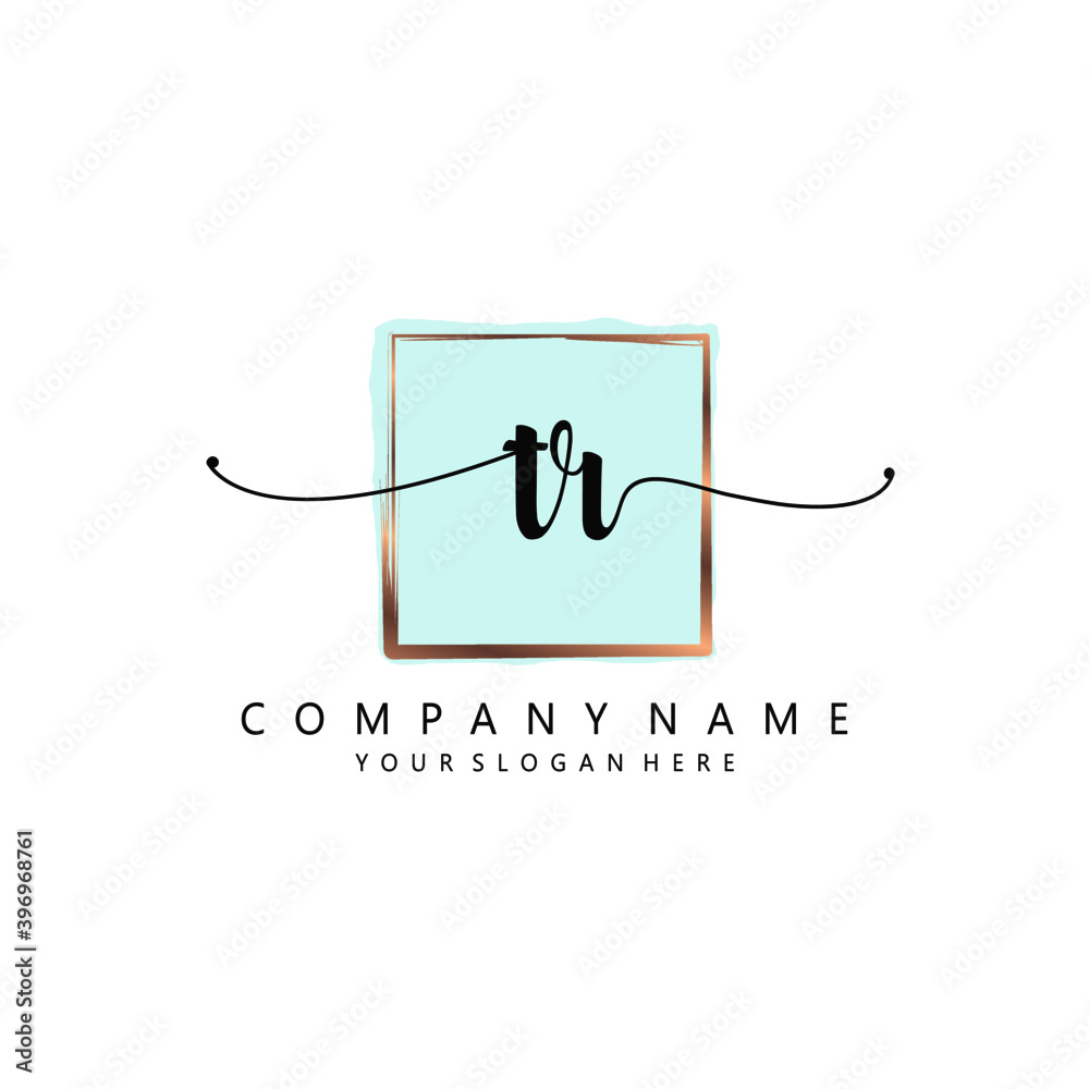 TR Initial handwriting logo template vector TR Initial handwriting logo template vector