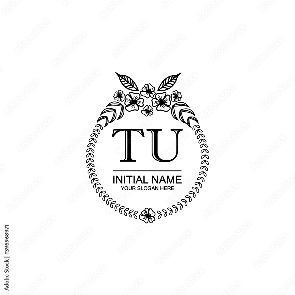 TU Initial handwriting logo template vector TU Initial handwriting logo template vector