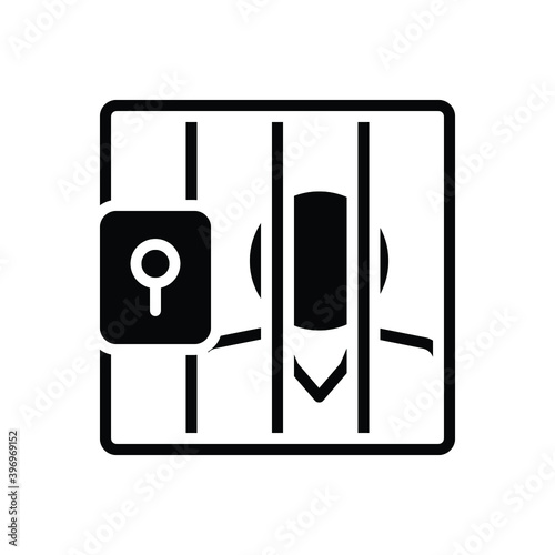 Black solid icon for prison