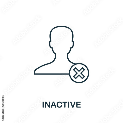 Inactive icon. Line style element from community management collection. Thin Inactive icon for templates, infographics and more