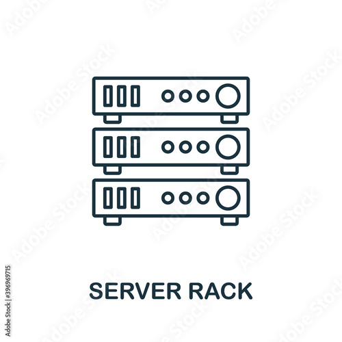 Server Rack icon. Line style element from data organization collection. Thin Server Rack icon for templates, infographics and more