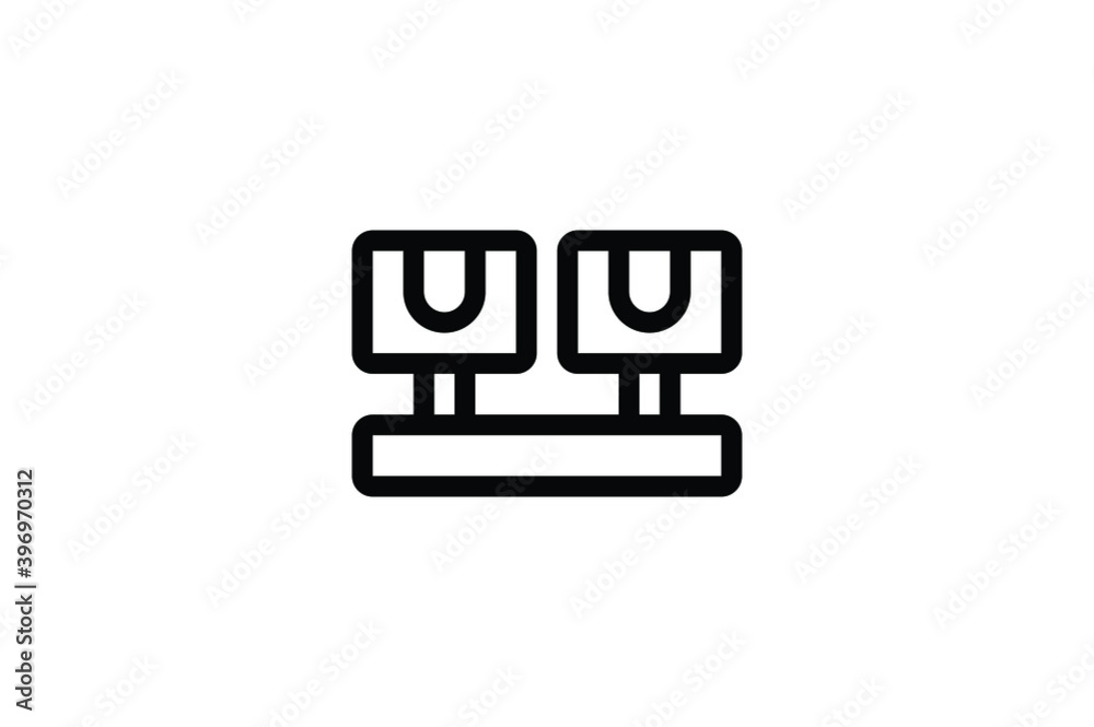 City Park Outline Icon - Bench City Park Outline Icon - Bench