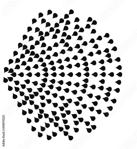 Black drops circular spread. vector