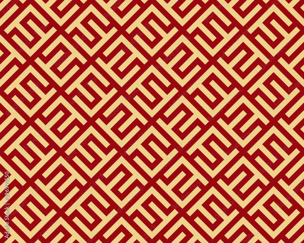 Abstract geometric pattern. A seamless vector background. Gold and red ornament. Graphic modern pattern. Simple lattice graphic design Abstract geometric pattern. A seamless vector background. Gold and red ornament. Graphic modern pattern. Simple lattice graphic design