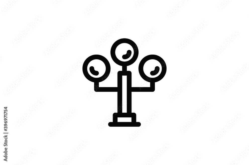 City Park Outline Icon - Garden Lamp City Park Outline Icon - Garden Lamp