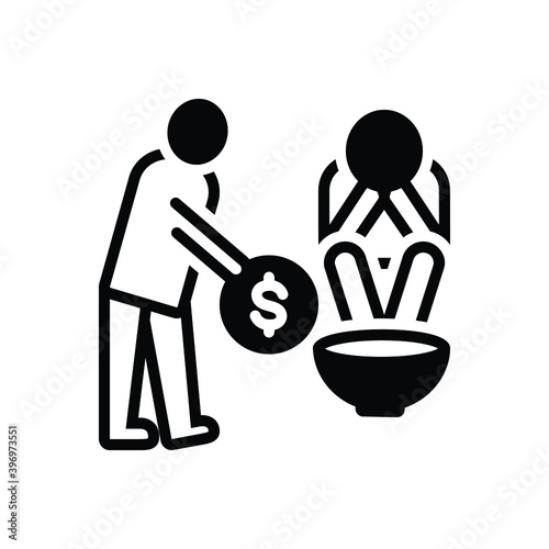 Black solid icon for poor