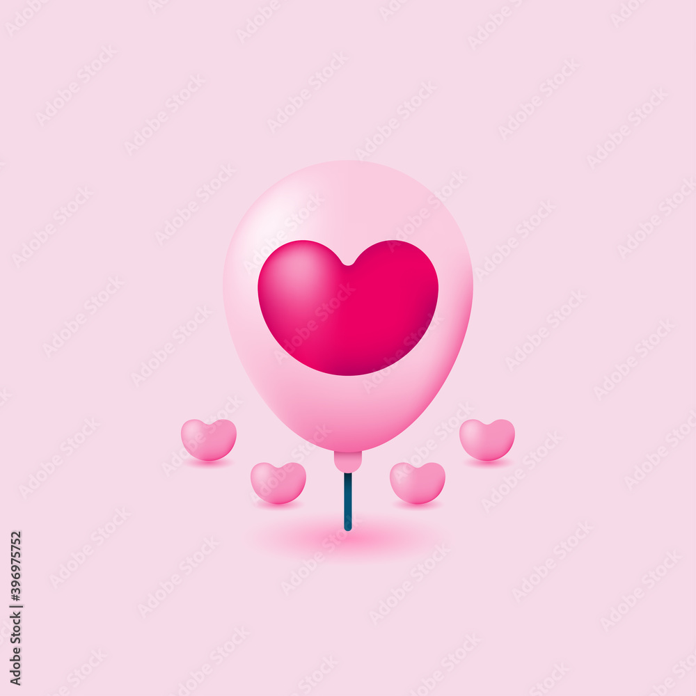 Valentine Balloon With Heart Shape Symbol In The Middle