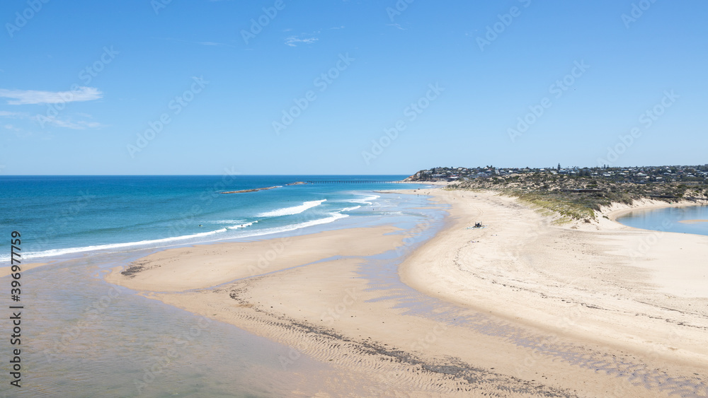 The beautiful beach on a bright sunny day at port noarlunga south australia on November 30th 2020