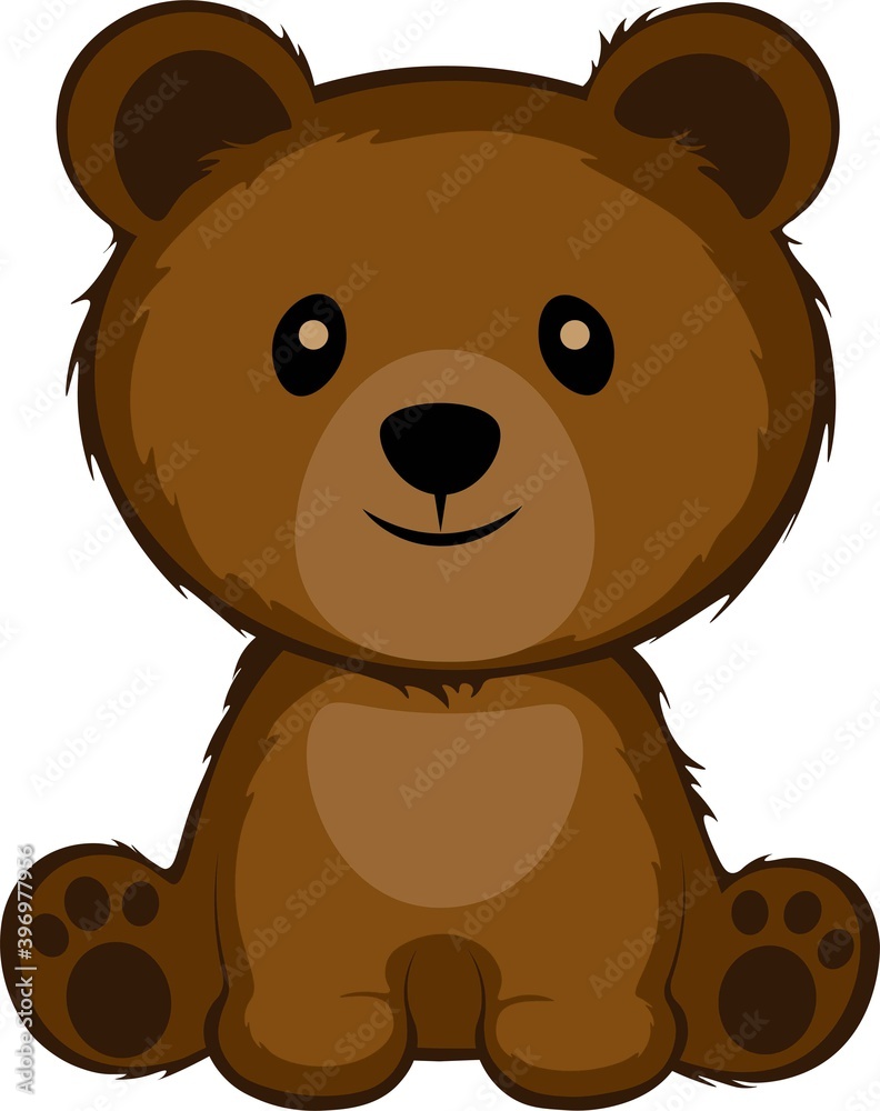 Funny cartoon brown bear. Vector illustration. Funny cartoon brown bear. Vector illustration.