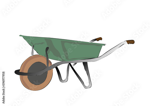 wheelbarrow on a white background