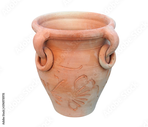 Tunisian clay pot. Isolated with clipping path.