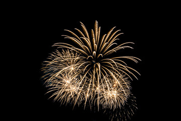 Abstract colorful firework display for celebration anniversary