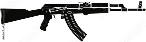 AK47 Rifle Black Vector Illustration photo