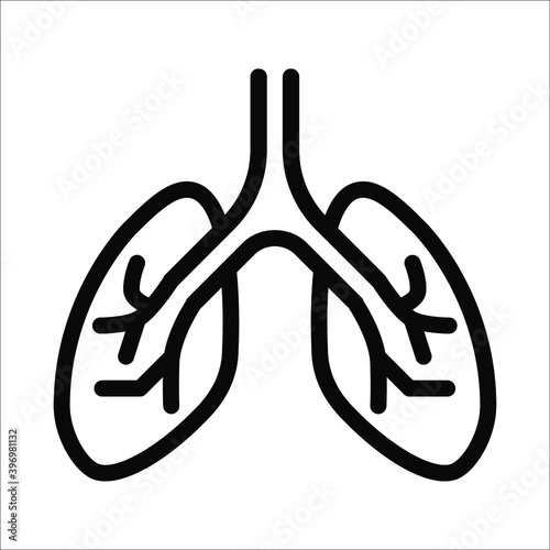 Lungs Vector Icon Design Template