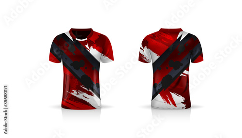 Specification Soccer Sport mockup , Esports Gaming T Shirt Jersey template. mock up uniform . Vector Illustration design