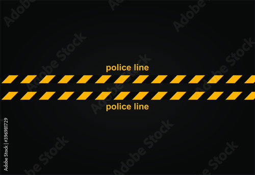 Crime line tape. Police danger caution vector yellow barrier. Not cross security line