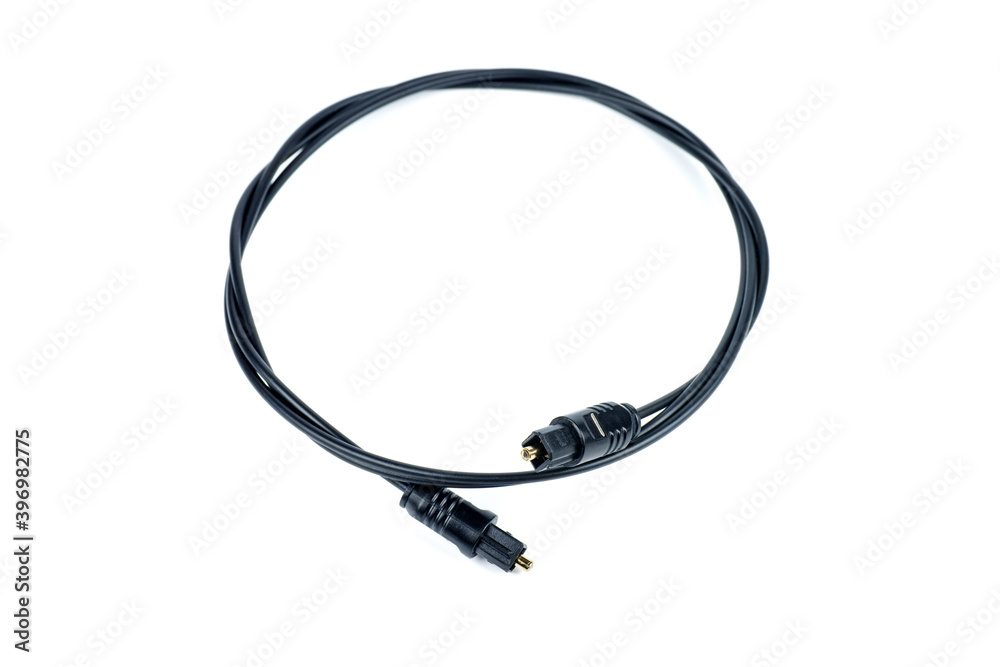 Spdif digital optical audio coaxial cable isolated on a white background