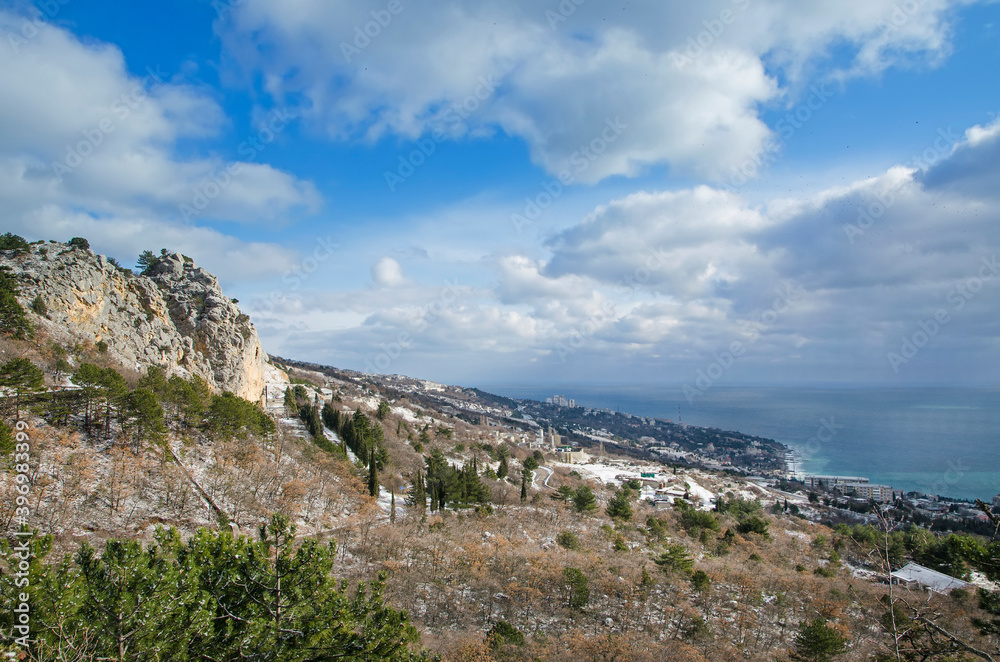 View of the Crimean mountains near Simeiz View of the Crimean mountains near Simeiz