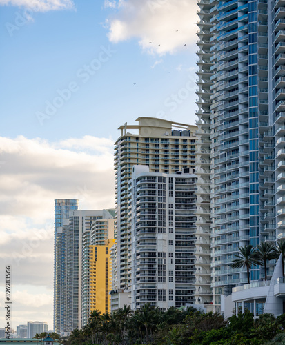 Row of condominium buildings on the beach Miami FL © Felix Mizioznikov