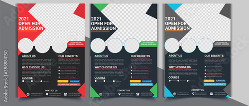 Admission Coming soon Flyer vector template, educational Flyer with Photo space.	