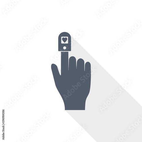 Oximeter vector icon, blood saturation monitor flat design illustration