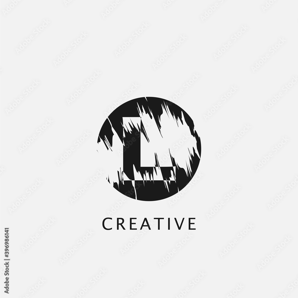 L Circle Brush Stroke Letter Logo design. Monogram Black Paint Logo Letter Icon with Elegant circle brush shape Vector Design L Circle Brush Stroke Letter Logo design. Monogram Black Paint Logo Letter Icon with Elegant circle brush shape Vector Design