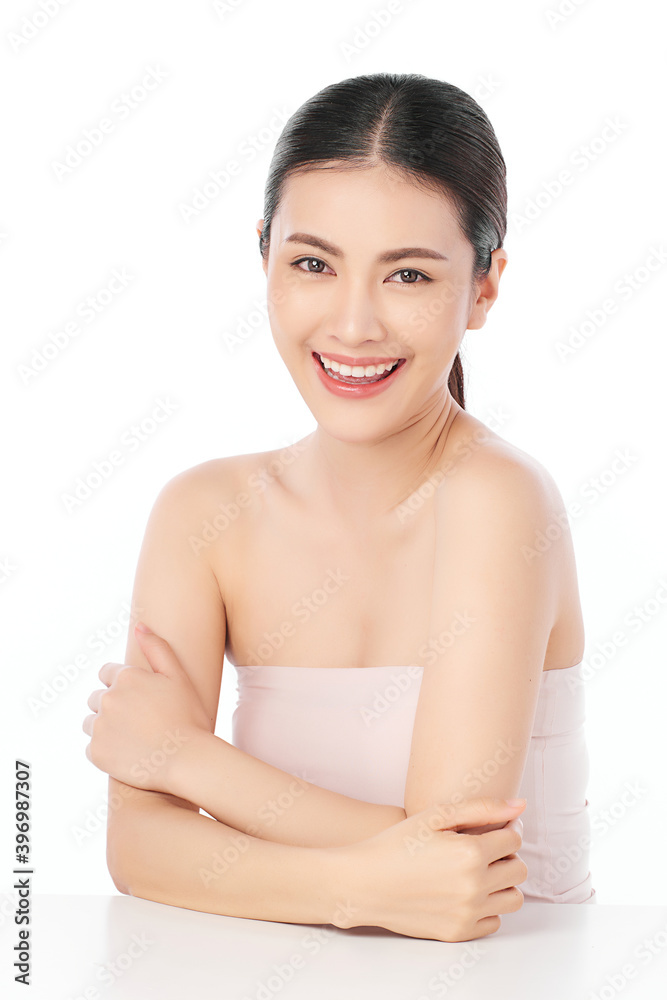 Beautiful young asian woman with clean fresh skin on white background, Face care, Facial treatment, Cosmetology, beauty and spa, Asian women portrait Beautiful young asian woman with clean fresh skin on white background, Face care, Facial treatment, Cosmetology, beauty and spa, Asian women portrait
