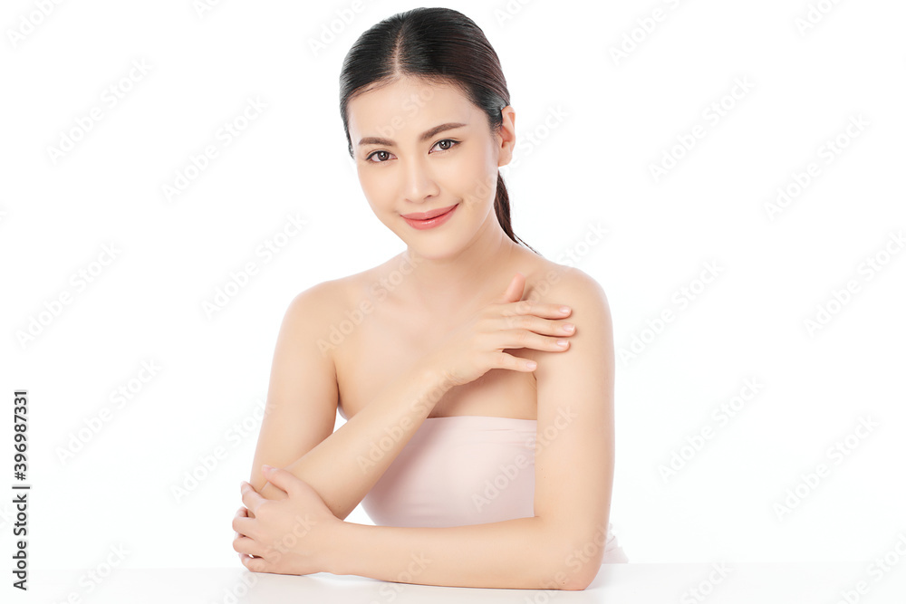 Beautiful young asian woman with clean fresh skin on white background, Face care, Facial treatment, Cosmetology, beauty and spa, Asian women portrait Beautiful young asian woman with clean fresh skin on white background, Face care, Facial treatment, Cosmetology, beauty and spa, Asian women portrait