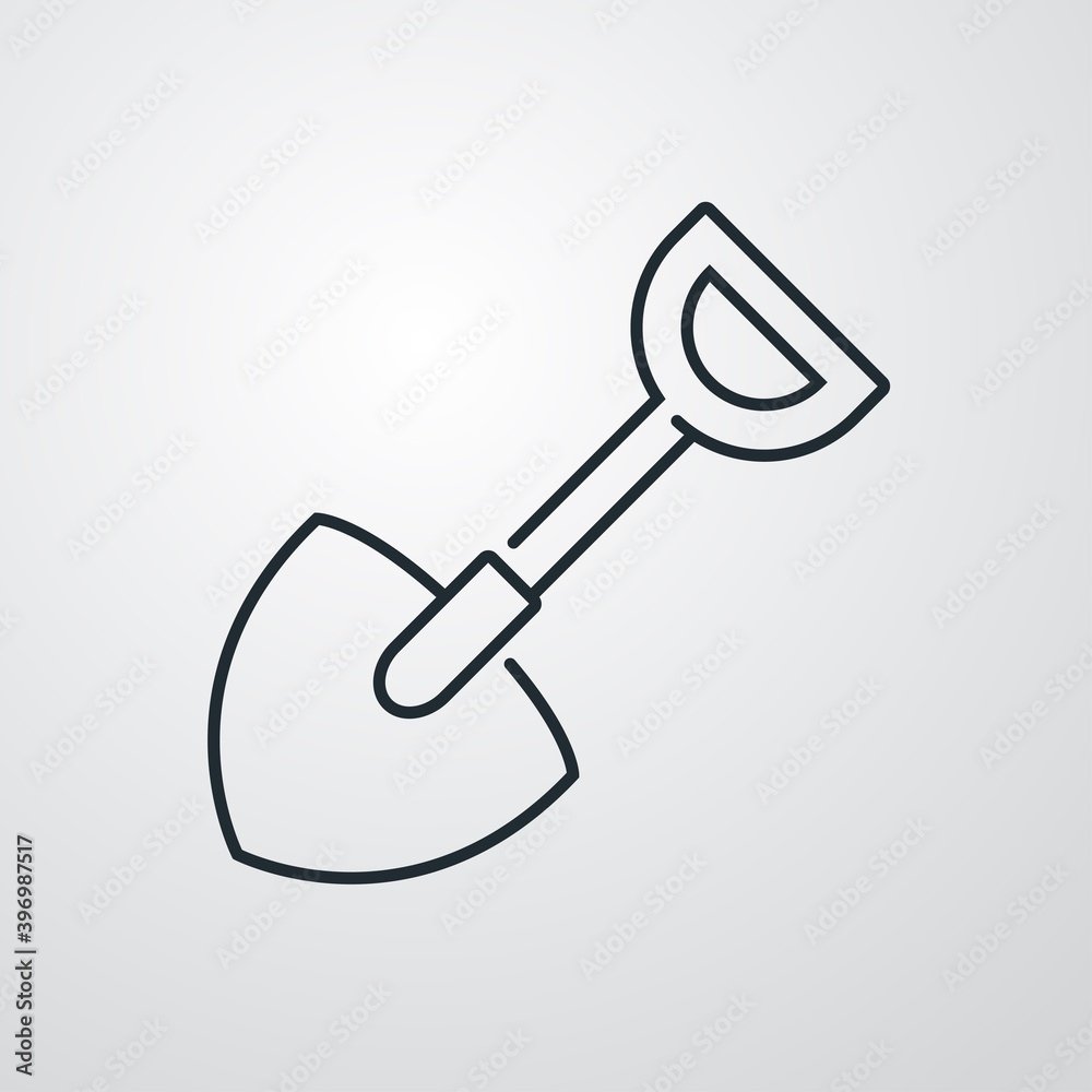 Logotipo pala pequeña con lineas en fondo gris Logotipo pala pequeña con lineas en fondo gris