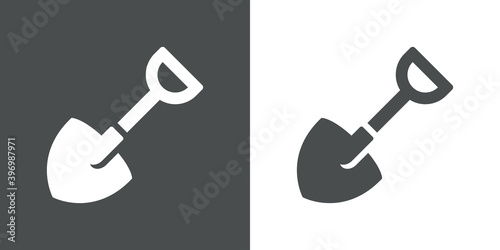 Logotipo pala pequeña en fondo gris y fondo blanco