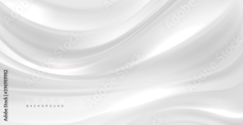 Smooth elegant white silk or satin texture can use as abstract background. Luxurious background design