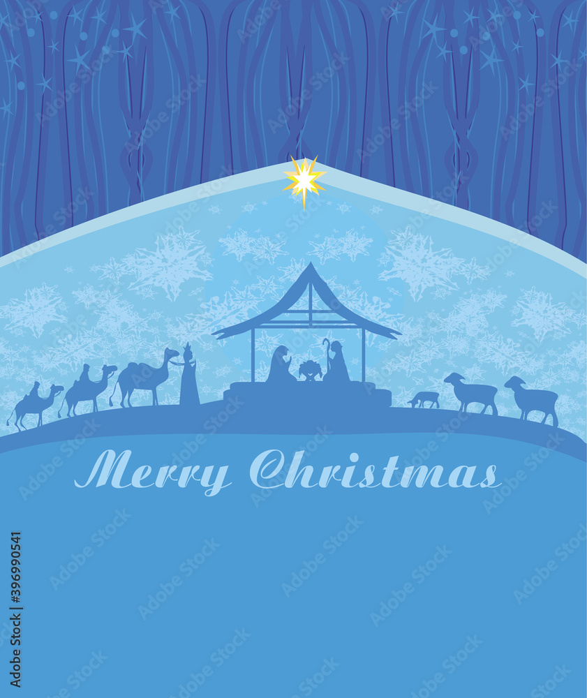 Birth of Jesus in Bethlehem - card