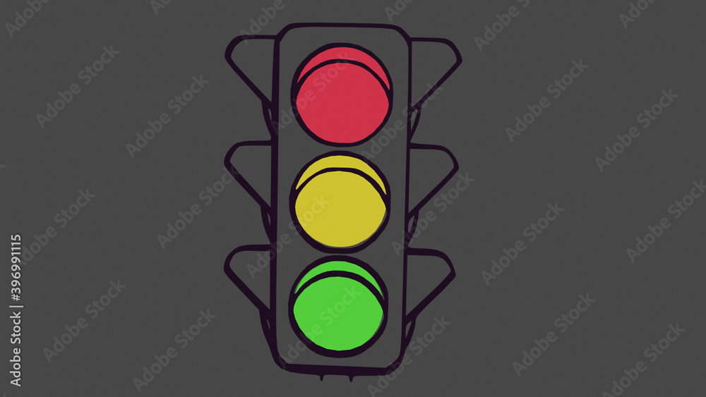 Traffic signal sign; a symbol of signal lights Stock Illustration
