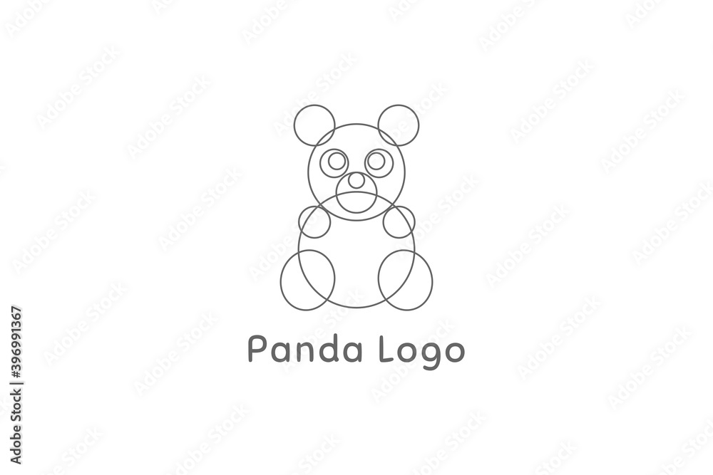 minimalist fun and cute panda logo minimalist fun and cute panda logo