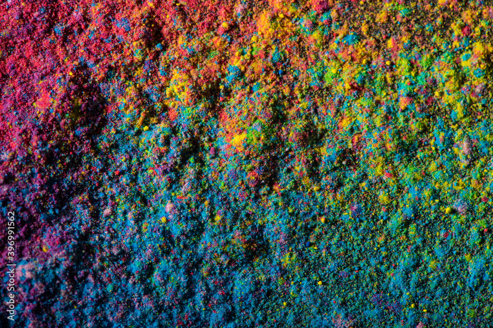 Colorful powder macro close up