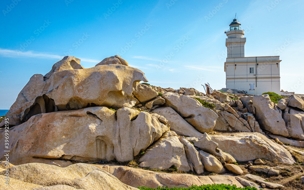 lighthouse in the north of sardegna - capo testa lighthouse in the north of sardegna - capo testa