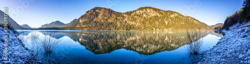 Reservoir lake Sylvensteinspeicher in bavaria