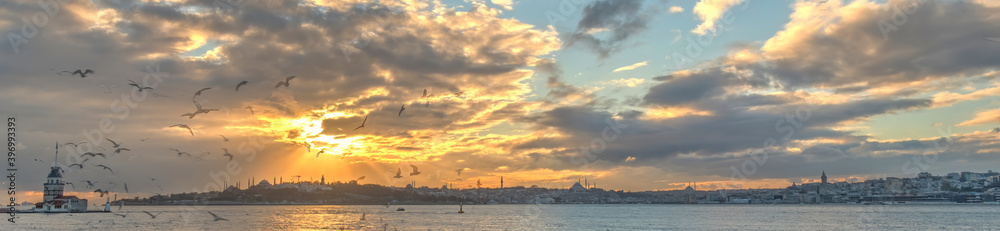 Twilight over the Bosphorus in Istanbul, HDR Image Twilight over the Bosphorus in Istanbul, HDR Image