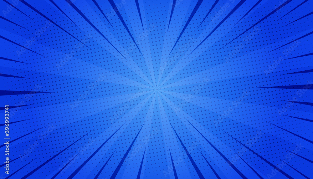 Abstract blue comic zoom vector