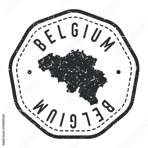 Belgium Map Stamp Retro Postmark. Silhouette Postal Passport. Seal Round Vector Icon. Badge Vintage Postage Design.