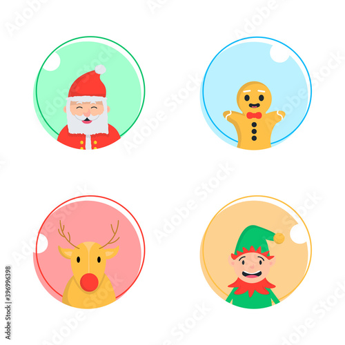 Christmas and new year avatars set character