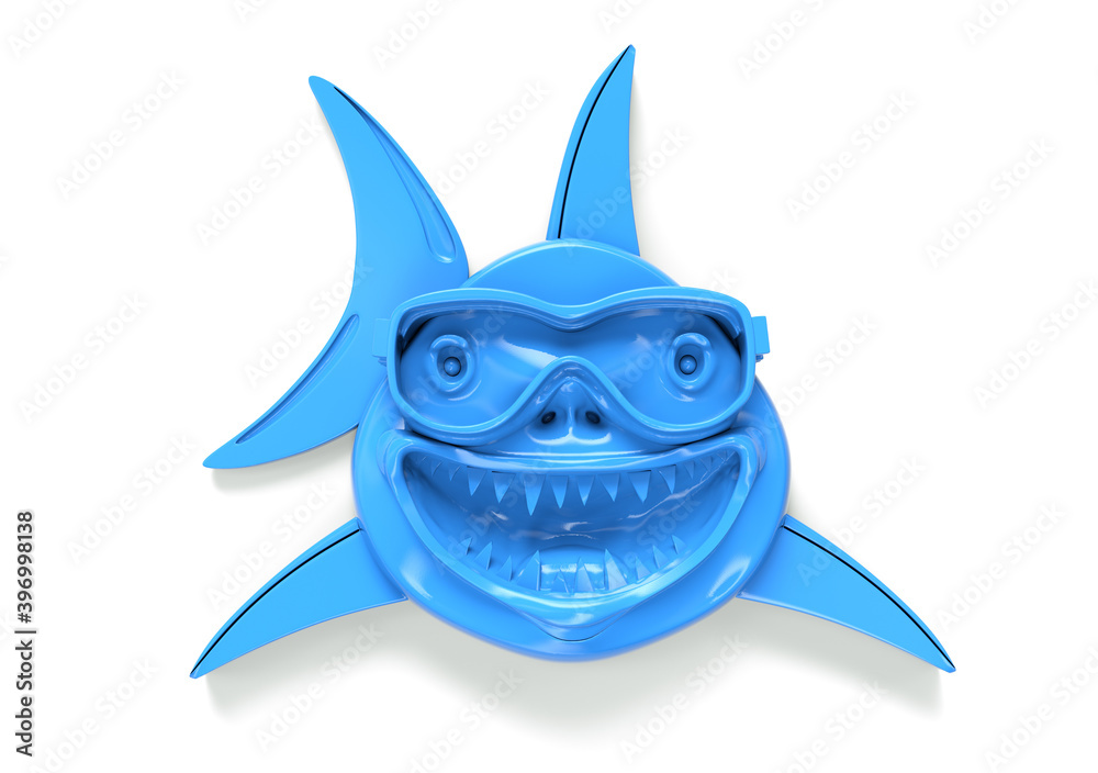 Obraz premium 3D Rendering Megalodon Shark on White
