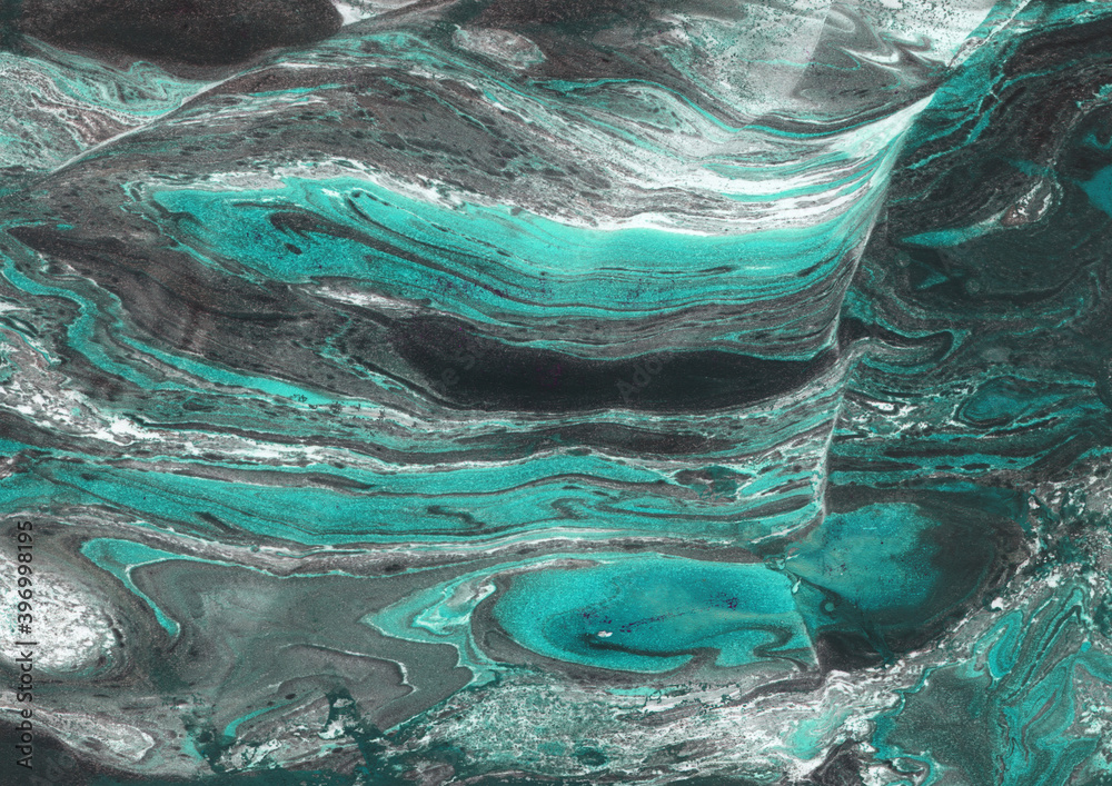 Obraz premium Zielono turkusowe kamienno marmurowe tło i tekstura.