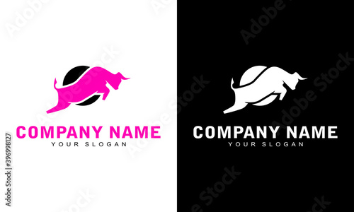 Ilustration vector graphic of bison buffalo outline monoline line art logo vector