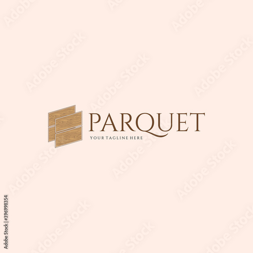 Wood Parquet Floor Vector Illustration Logo Design