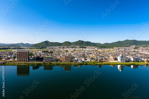 愛知県犬山市 犬山城から眺める街並み 各務原市方面