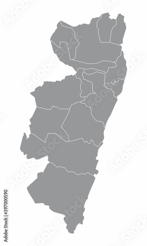 The Recife metropolitan region map isolated on white background, Pernambuco State, Brazil